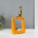 Souvenir Ceramics "Cats Mouse. Square" Orange with gold 5.2x13.5x23 cm