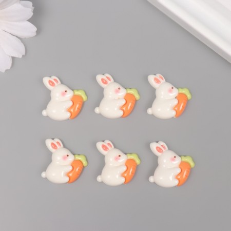 Decor for creativity plastic "Rabbit with carrots" set of 6 pcs 2x2.3x0.8 cm-2