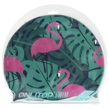 A nursery cap “Flamingo with palm trees”, silicone, girth 46-52 cm-3