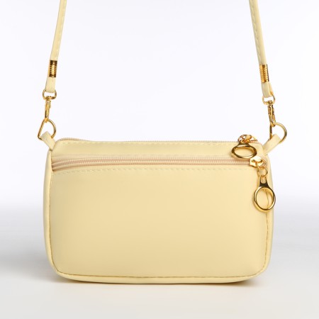 Bag Women's Cross-Bodi with a zipper, beige color