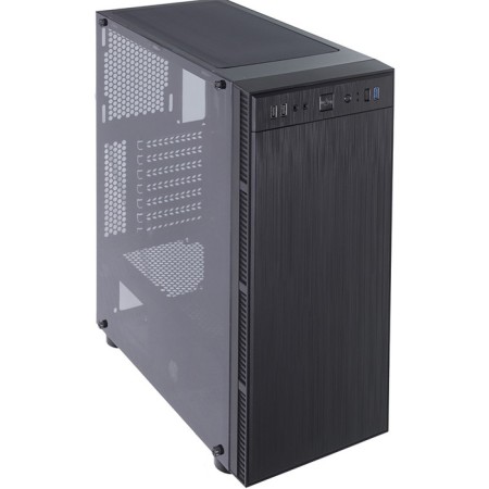 The ACCORD 3407 case is black without ATX 8x120mm 2xusb2.0 1xusb3.0 Audio Bott PSU BP