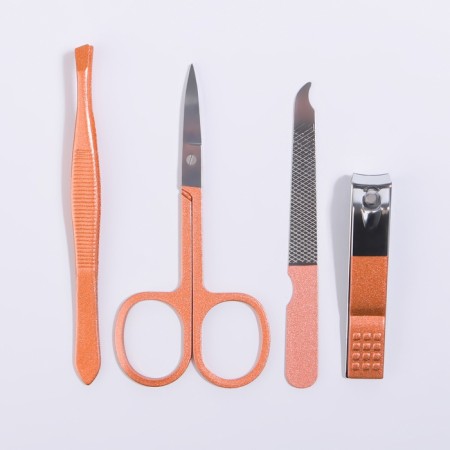 Manicure set, 4 items, in case, pink color-3