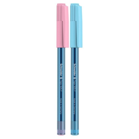 Ballic handle Schneider "Tops 505 F Bubble Gum", node 0.8 mm, blue ink, transparent case-2
