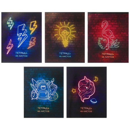Notebook of 48 sheets in the Calligrata "Neon" cage, cover coated cardboard, UV-lak, OFSET block, mix