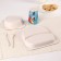 A set of children's bamboo dishes, 5 objects: plate, fork, spoon, glass, bowl "Rainbow Dash", My Little Pony