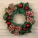 New Year's Wreath D-30 cm "Bright fairy tale" leaves balls apples