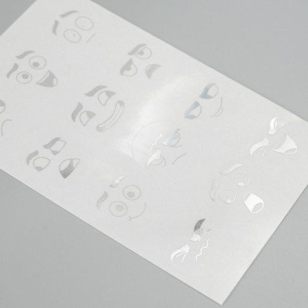 Stickers (stickers) "Smiley" 10x15 cm, color silver, 5-322-1