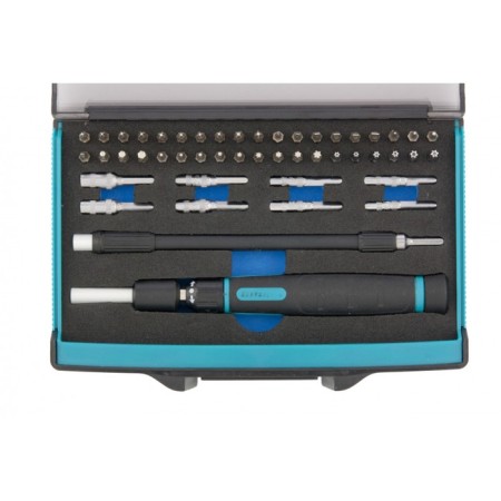 A screwdriver with a set of bit and end heads for accurate work GROSS 11599, flexible drive, CRMO, 48 pieces-2