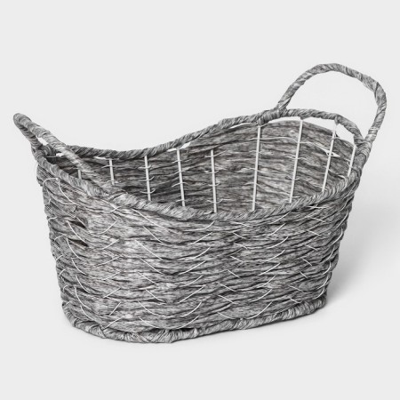 Kashpo wicker share "Lucius", 25.5 × 15.5 × 15.5 cm, basket, gray color-2