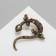 Brooch "Lizard in Rhilizes" color in black gold