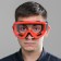 Mask glasses for motor vehicles, transparent glass, red color