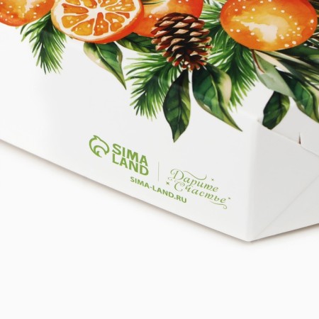 Folding box "Mandarinchiki", 23 x 23x 4 cm, new year-3