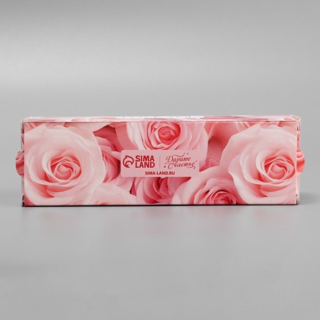 Box for Makarun, confectionery packaging "Love You", pink roses, 18 x 5.5 x 5.5 cm-3