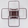 Causteen with PDU 1837/4CF LED 144W 3000-6000k Dimmer Coffee 59x59x11 cm Bayerlux