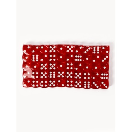 Playing bones, 1.6 x 1.6 cm, set 50 pcs, red-2