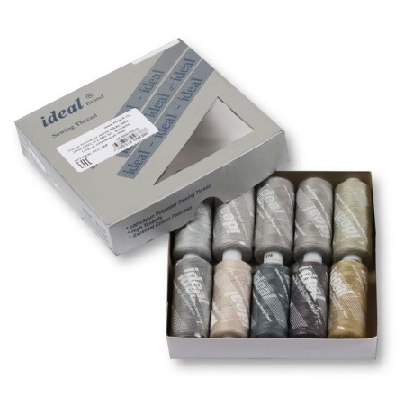 A set of household threads IDEAL 40/2, length 366 m, assorted color (gray shades), 10 pcs to the unit-2