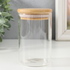 Bank for candles glass with a cylinder lid is a transparent 270 ml 6.5x6.5x10 cm