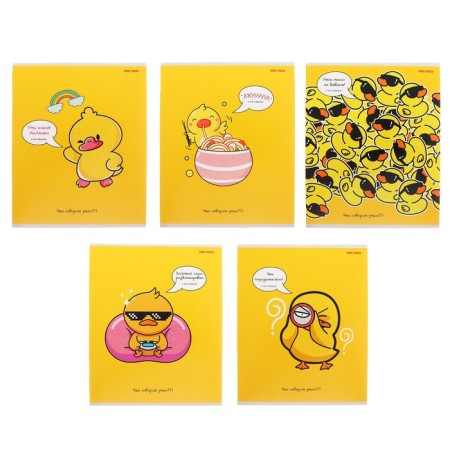 Notebook of 48 sheets in the cage "Creative duckling", cover coated cardboard, glitter, mix-1