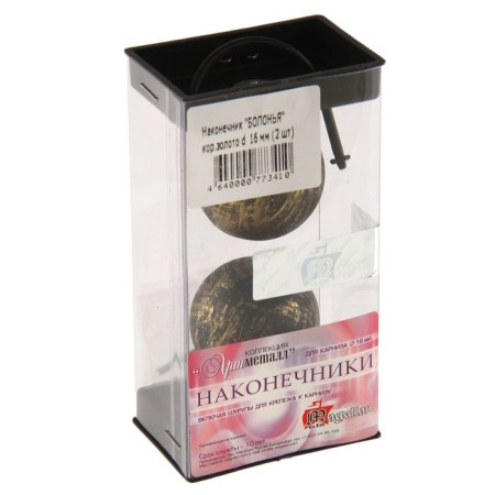 A set of tips for the cornice "Bologna", D = 1.6 cm, 2 pcs, brown gold-1