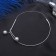 Neck “Noel” beads with a chain, ball No. 12, white color in silver, l = 12.5 cm