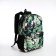 School backpack from textiles on lightning, 3 pockets, green
