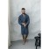 Tainted male bathrobe, size 50, blue color