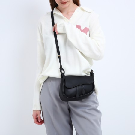 Women's bag made of artificial leather, 20x16x8.5 cm, black color-8