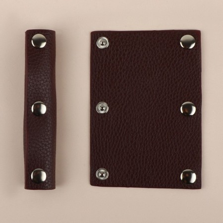 Linings on the handle for a bag, on the buttons, 13 × 9 cm, 2 pcs, the color is dark brown-2