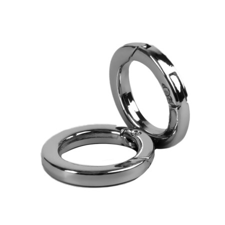 Carabin ring is flat, d = 20/28 mm, thickness - 4 mm, silver color-3