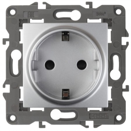 2p+E Schuko, 16A-250V, IP20, ELEGANCE era, aluminum