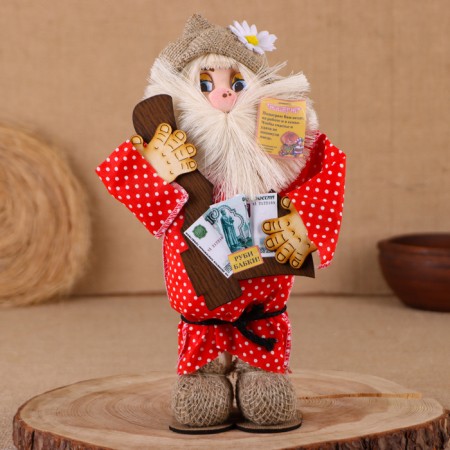 Amulet-domestova "Glory in a linen cap, with an ax and firewood", 30x18x10 cm, mix-5