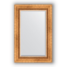 Mirror with fatset in the baguette frame - Roman gold 88 mm, 56 x 86 cm, Evoform