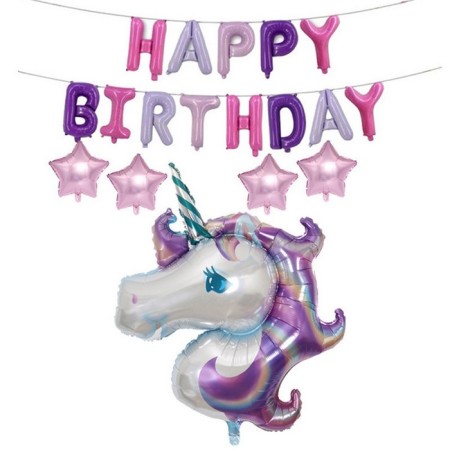 Foil ball 16 "Happy Birthday", capital letters, pink color-2