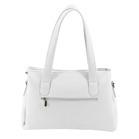 Female bag, artificial leather, white 35x8x24 cm-1