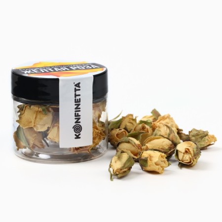 Dry flowers "yellow rose" for cupcakes, cakes and drinks, 5 g.-3