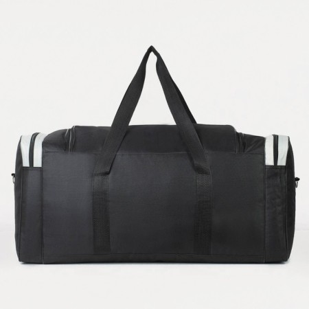 Road bag, 3 parts on zippers, external pocket, long belt, black/gray color-1