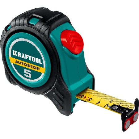 Roulette Kraftool Autostop 3412-5-19, with hitchhiking, 5 m x 19 mm