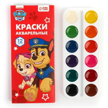 Honey watercolor "puppy patrol", 12 colors, in a cardboard box, without a brush-2