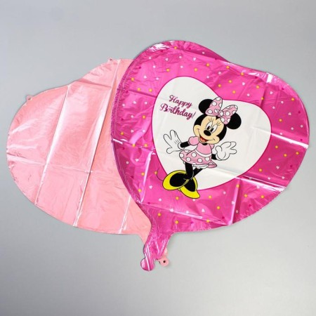 Bouquet of foil balls "Happy Birthday", set 5 pcs, Minnie Mouse, 4 hearts, unit-3