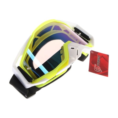 Mask glasses for motor vehicles, glass blue chameleon, yellow-white color, om-1
