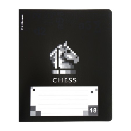 A notebook of 18 sheets in the Erichkrause "Chess Player", UV-Lyus, Cover Cover Cardboard, Offset Bloc, Mix-8