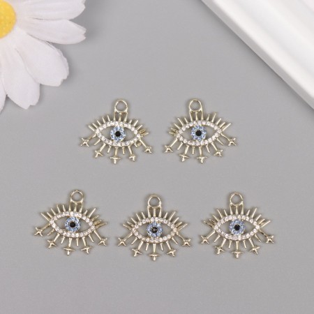 Decor for creativity metal, rhinestones "All -seeing Eye" gold 1.9x2.2x0.3 cm-2
