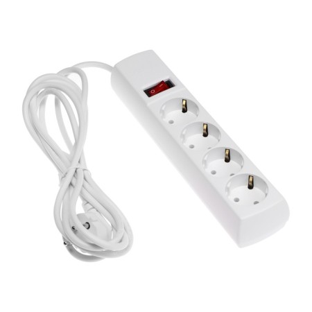 Network filter Unit, 4 nests, 3 m, 10 a, 2200 watts, with salary, white-1
