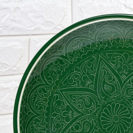 Round Light, 31 cm, Rishtan painting, green-3