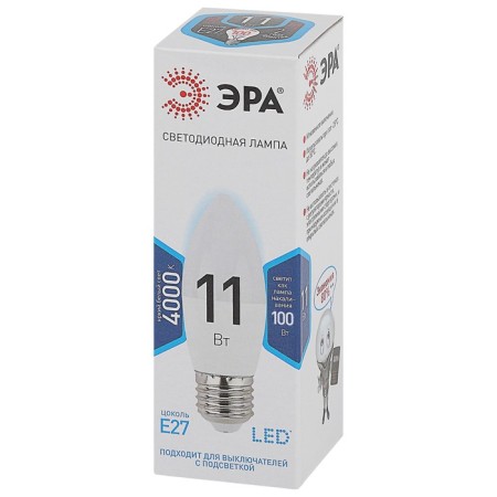 LED LED era Standard "candle", 11 W, E27, 880 lm, 4000k, white glow-1