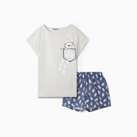 Home female set (T-shirt/shorts), light gray, size 46-2