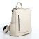 Women's backpack made of artificial leather with lightning, 4 pockets, milk color
