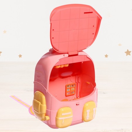 House for dolls "backpack" with dolls, furniture and accessories-11