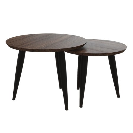 Tables DQ Malit NUT D600 (500), H450 (400), Black Muar, MDF Dark Tree
