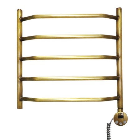 Domoterm electric heated towel rail "Laura", 500 x 500 mm, 5 crossbars, right, bronze